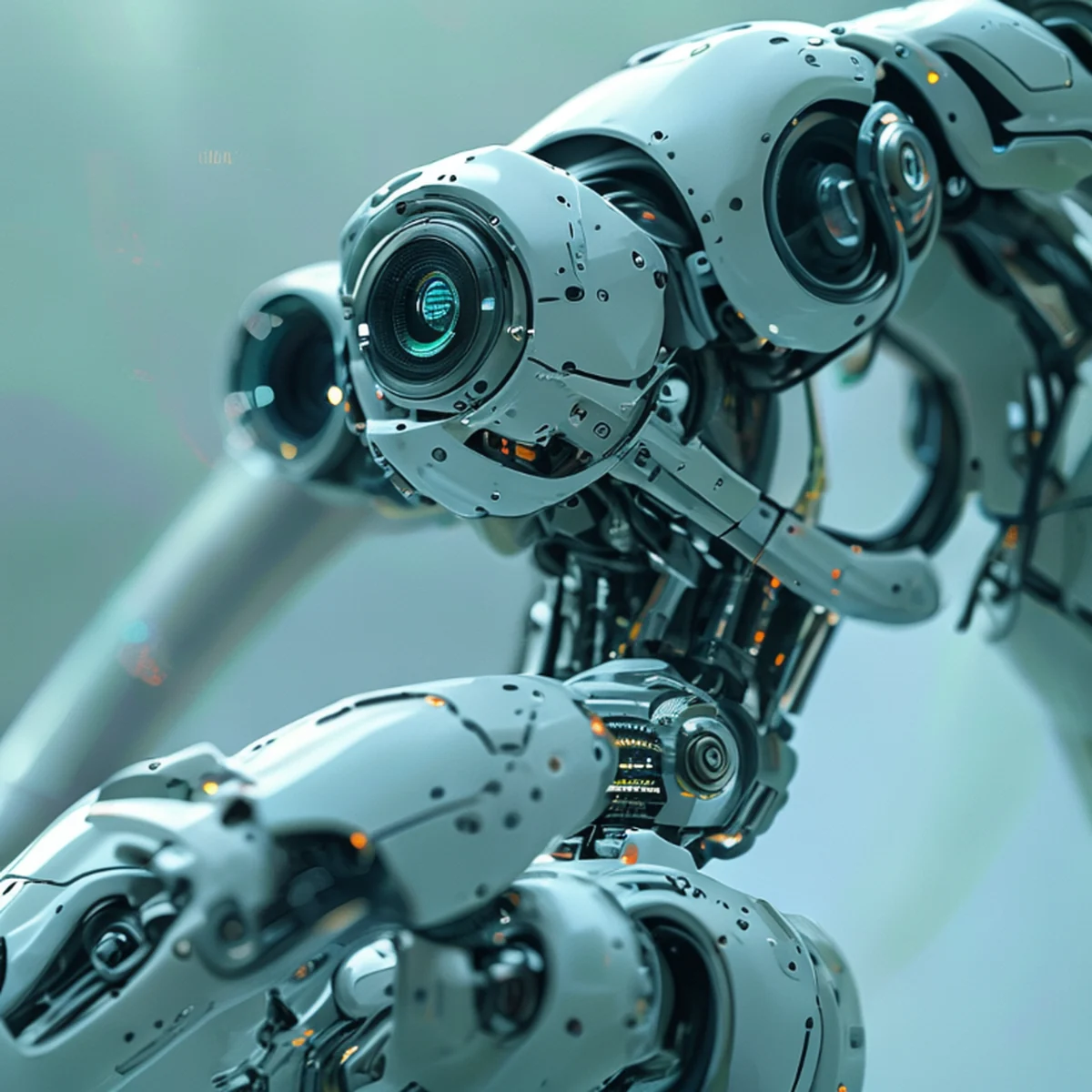 高度なロボット工学の精密なメカニズムとセンサーの詳細