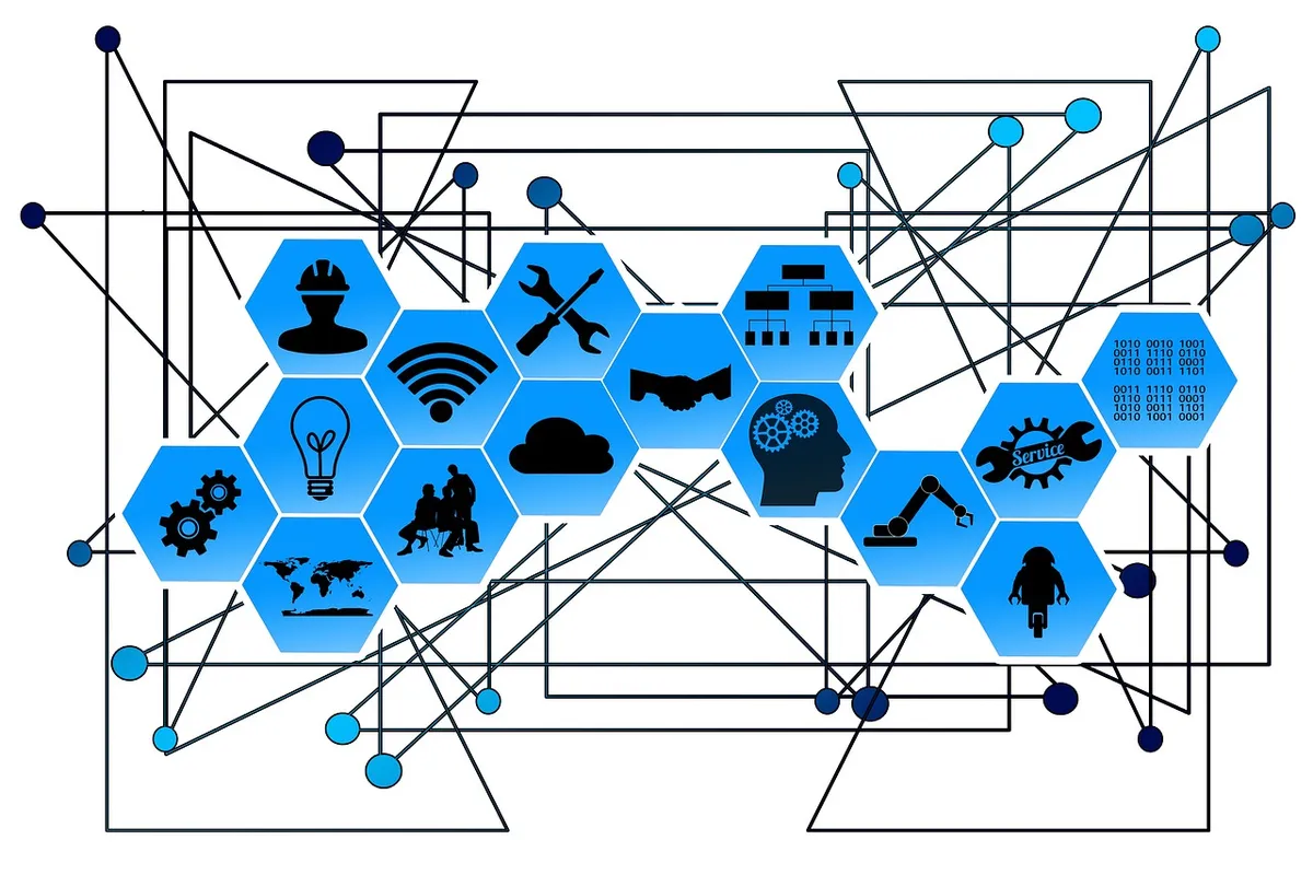 web, network, points, lines, interfaces, industry, industry 4, internet of things, project, gear, high-tech, strategy, research, technology, production, informa