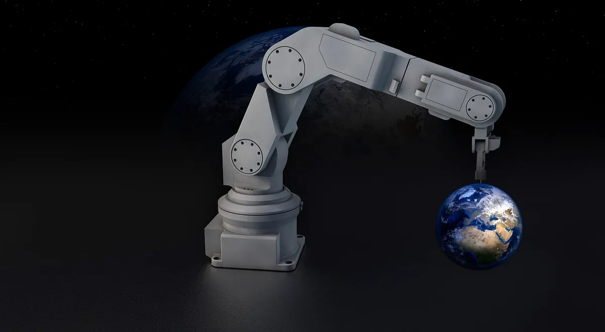robot, robotic arm, earth, globe, machine, sculpture, simulation, programming, model, animation, production, cybernetics, machine part, 3d, robot, robot, robot,
