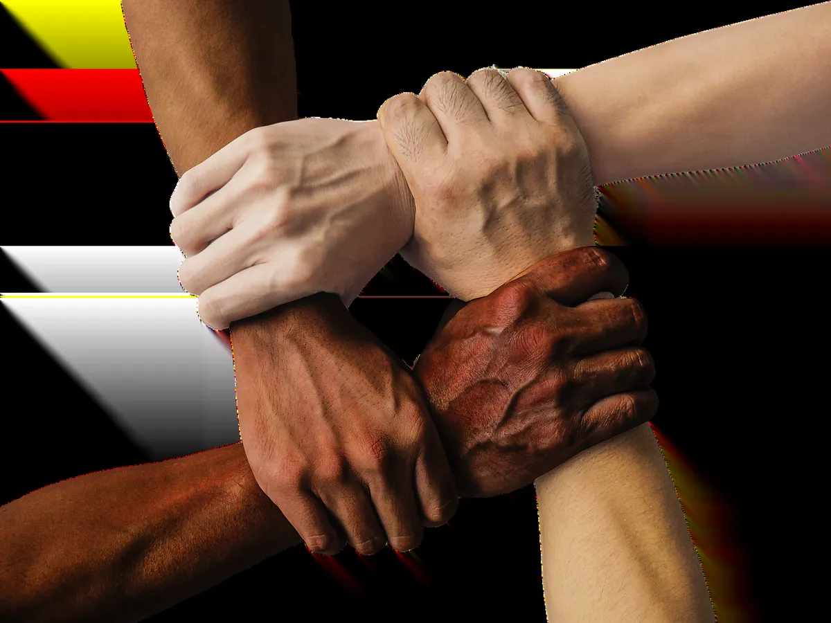 hands, team, united, together, people, unity, teamwork, group, hand in hand, union, support, friendship, cooperation, community, holding, connection, harmony, d