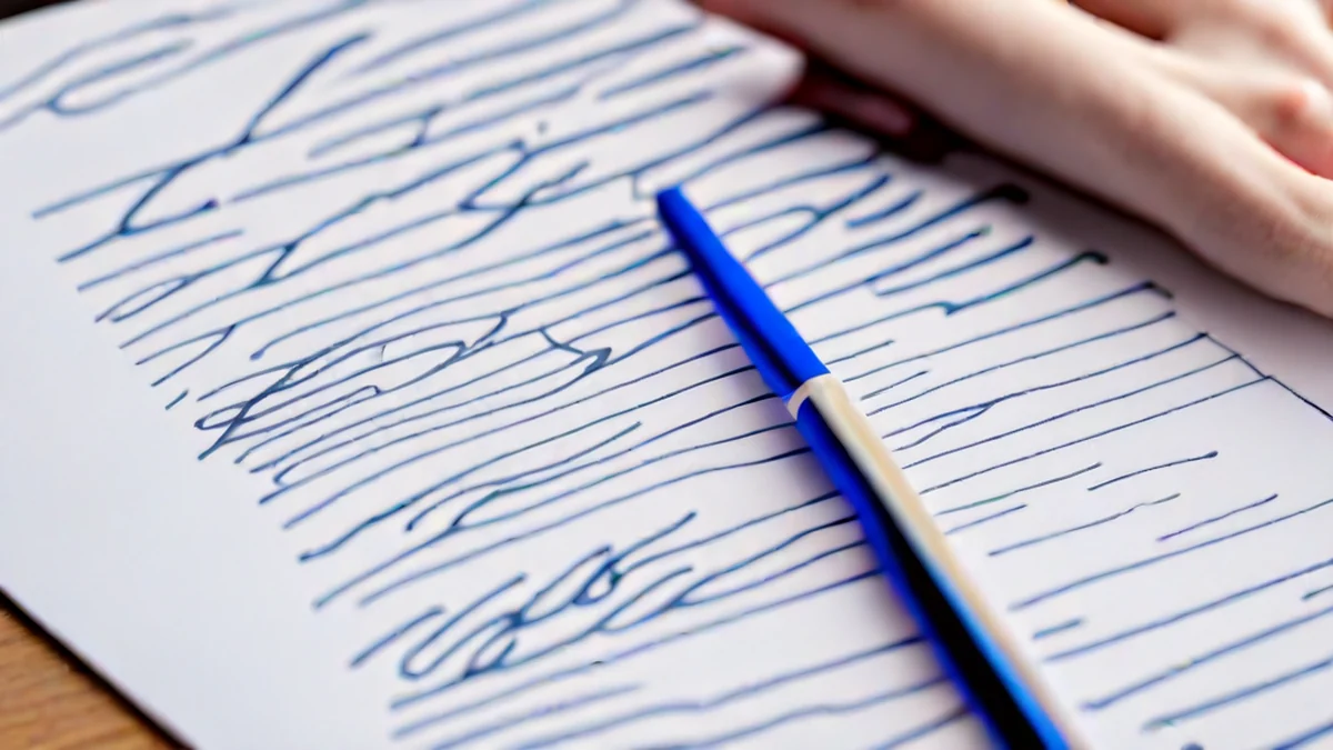 Una persona scrive a mano in un quaderno con un pennino.