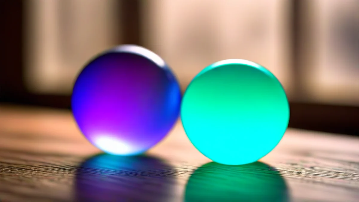 Bolas luminosas que emitem vibrações periódicas.